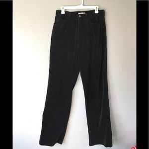 Black velvet pants